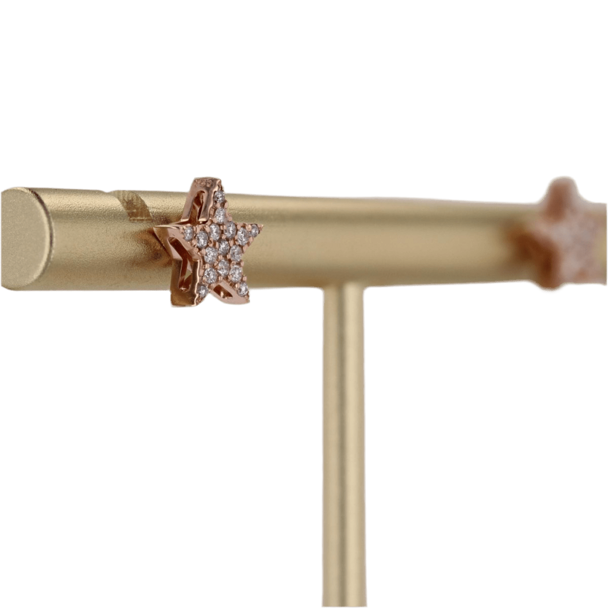 Boucles d'oreilles Puces en or rose et diamants - Castafiore