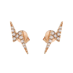 Boucles d'oreilles Puces en or rose et diamants - Castafiore