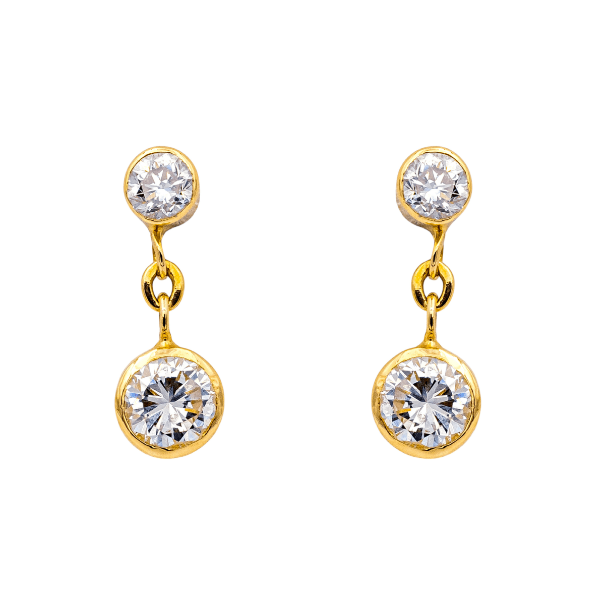 Boucles d'oreilles Puces en or rose et diamants - Castafiore