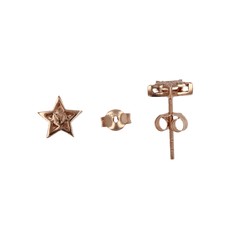 Boucles d'oreilles Puces en or rose et diamants - Castafiore