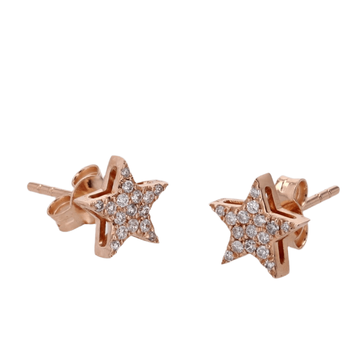 Boucles d'oreilles Puces en or rose et diamants - Castafiore