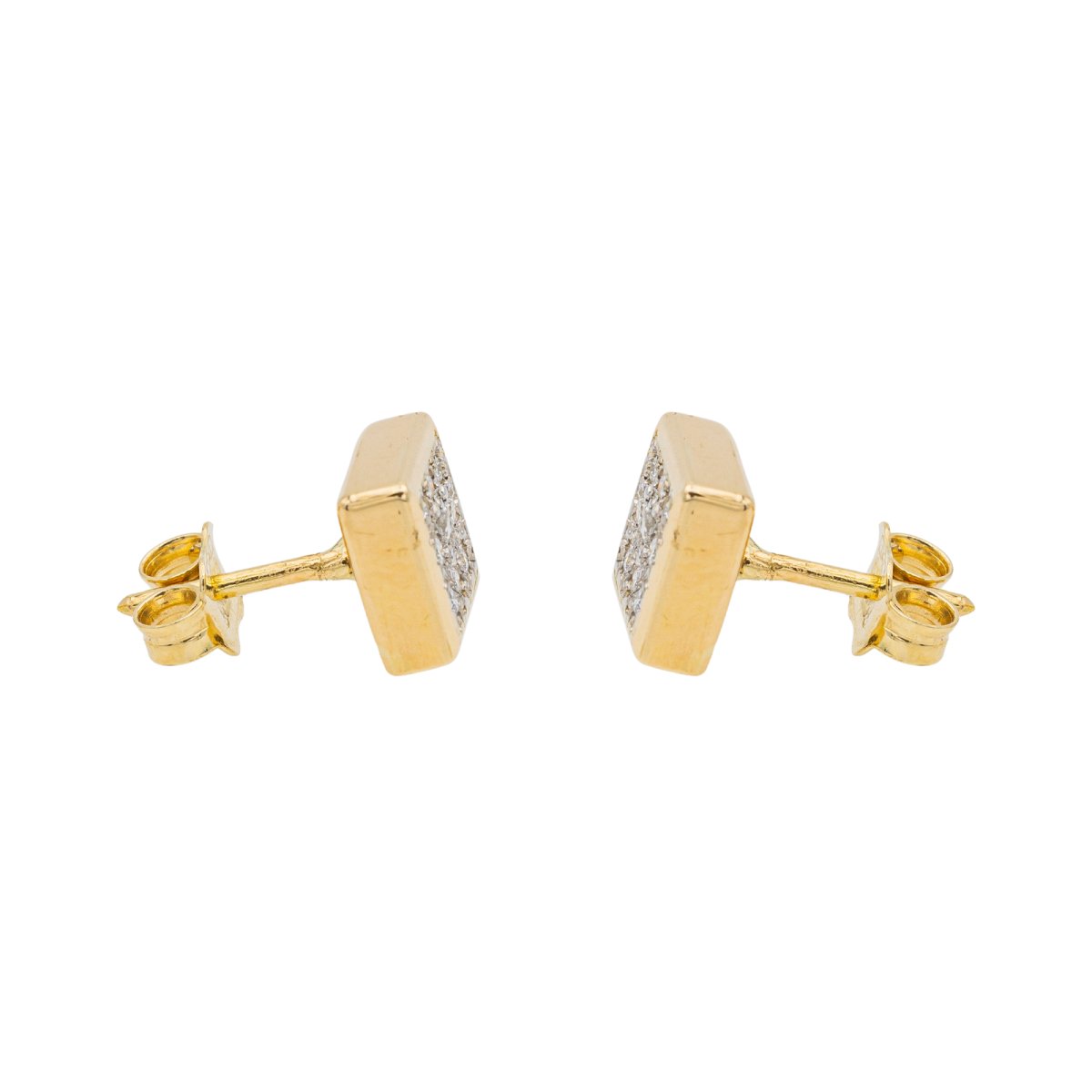 Boucles d'oreilles Puces en or rose et diamants - Castafiore