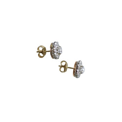 Boucles d'oreilles Puces en or rose, platine et diamants - Castafiore