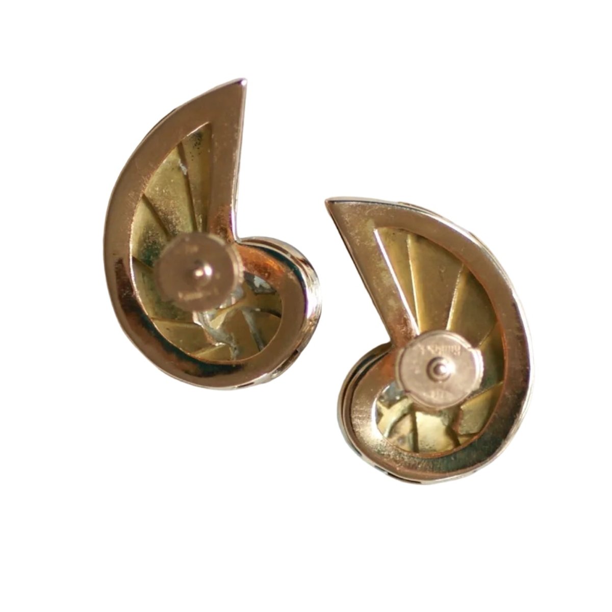 Boucles d'oreilles Puces en or rose, platine et diamants - Castafiore