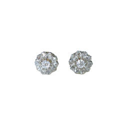 Boucles d'oreilles Puces en or rose, platine et diamants - Castafiore
