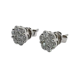 Boucles d'oreilles Puces en orang blanc et diamants - Castafiore