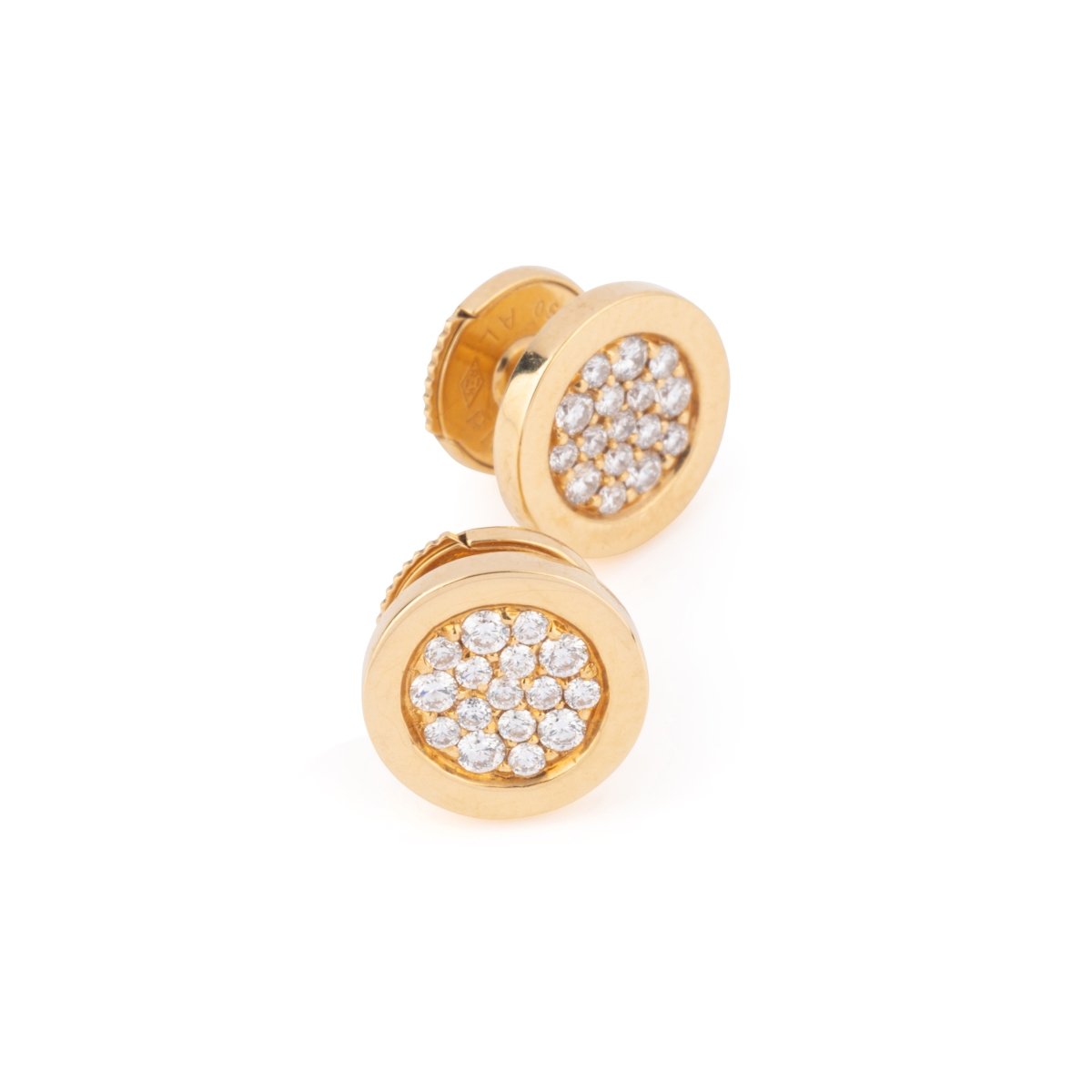 Boucles d'oreilles Puces FRED en or jaune et diamants - Castafiore