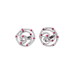 Earrings Giovanni Ferraris, white gold, diamonds and rubies.