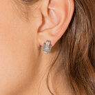 Boucles d'Oreilles Puces Guy Laroche en Or Blanc avec Diamants - Castafiore