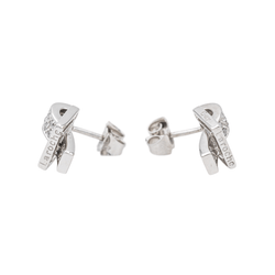 Boucles d'Oreilles Puces Guy Laroche en Or Blanc avec Diamants - Castafiore