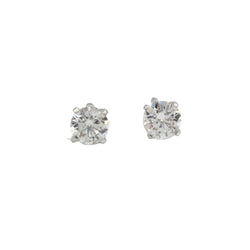 Boucles d'oreilles Puces MAUBOUSSIN "Mon premier pas d'amour" en or blanc et diamants - Castafiore