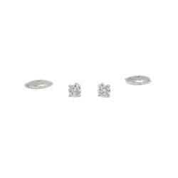 Boucles d'oreilles Puces MAUBOUSSIN "Mon premier pas d'amour" en or blanc et diamants - Castafiore