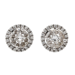 Boucles d'oreilles Puces Or blanc Diamant - Castafiore