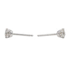 Boucles d'oreilles Puces Or blanc Diamant - Castafiore