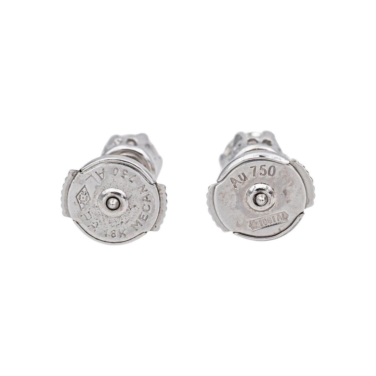 Boucles d'oreilles Puces Or blanc Diamant - Castafiore