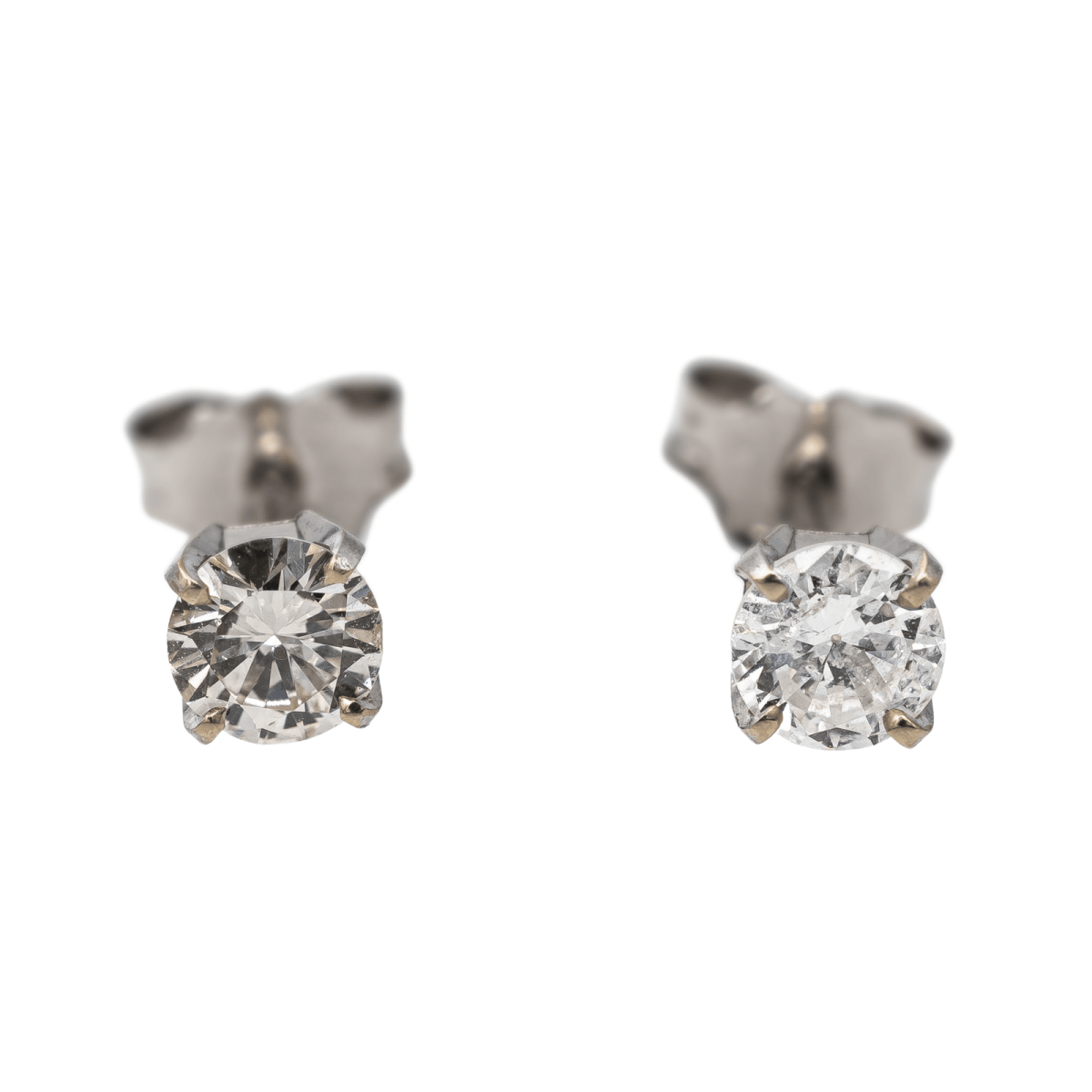 Boucles d'oreilles Puces Or blanc Diamant - Castafiore