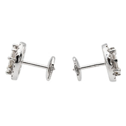 Boucles d'oreilles Puces Or blanc Diamant - Castafiore