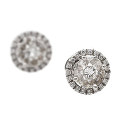 Boucles d'oreilles Puces Or blanc Diamant - Castafiore