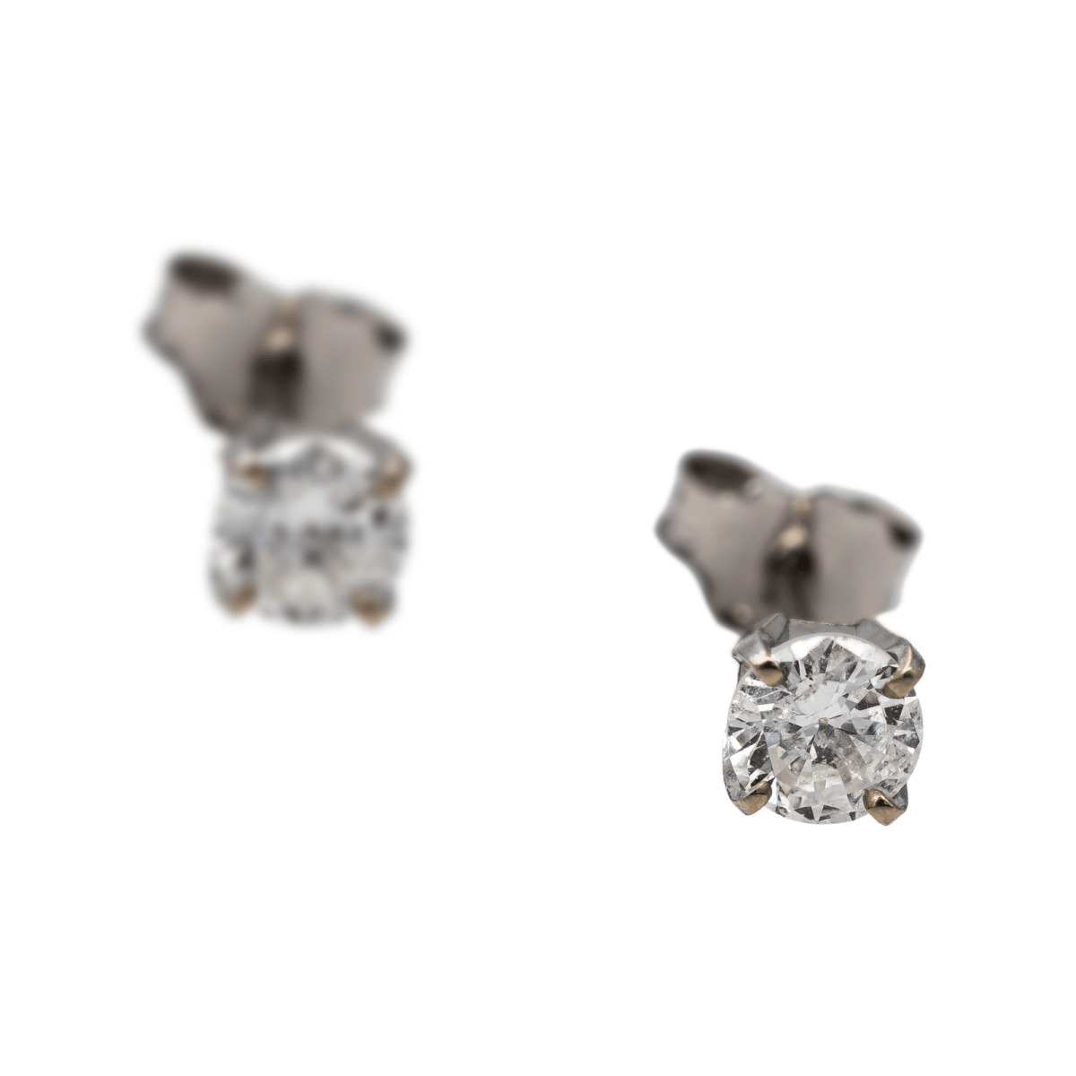 Boucles d'oreilles Puces Or blanc Diamant - Castafiore
