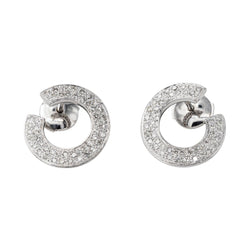 Boucles d'oreilles Puces Or blanc Diamant - Castafiore
