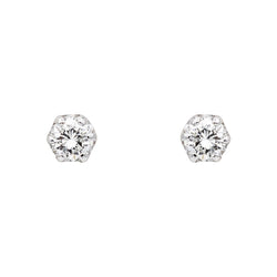 Boucles d'oreilles Puces Or blanc Diamant - Castafiore