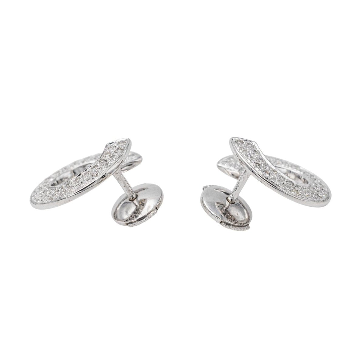 Boucles d'oreilles Puces Or blanc Diamant - Castafiore