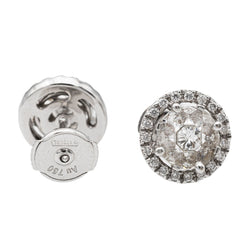 Boucles d'oreilles Puces Or blanc Diamant - Castafiore