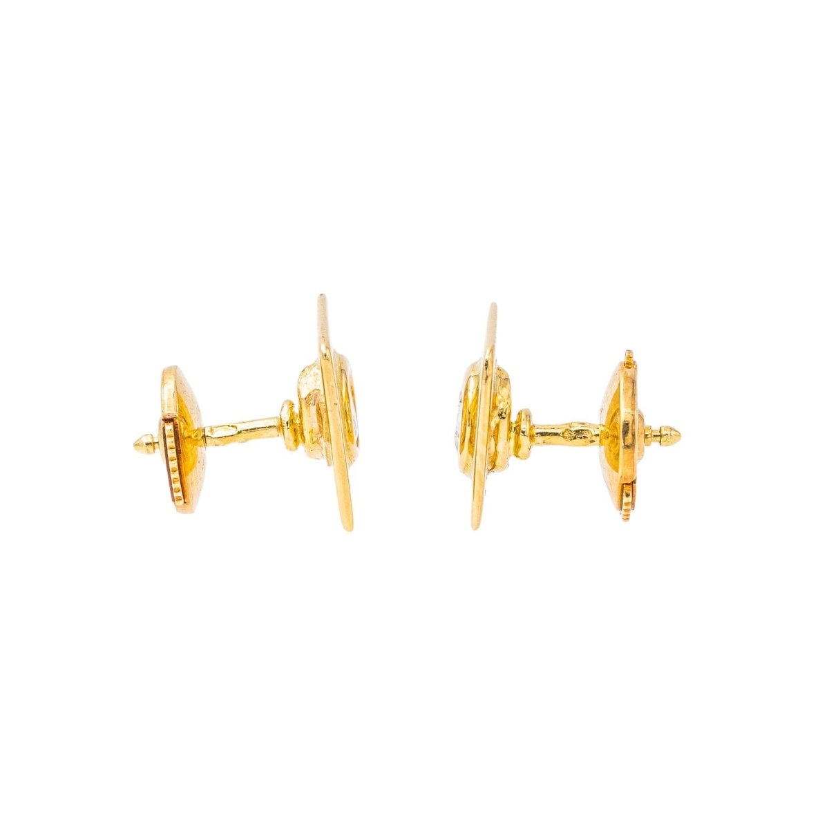 Boucles d'oreilles Puces Or jaune Diamant - Castafiore