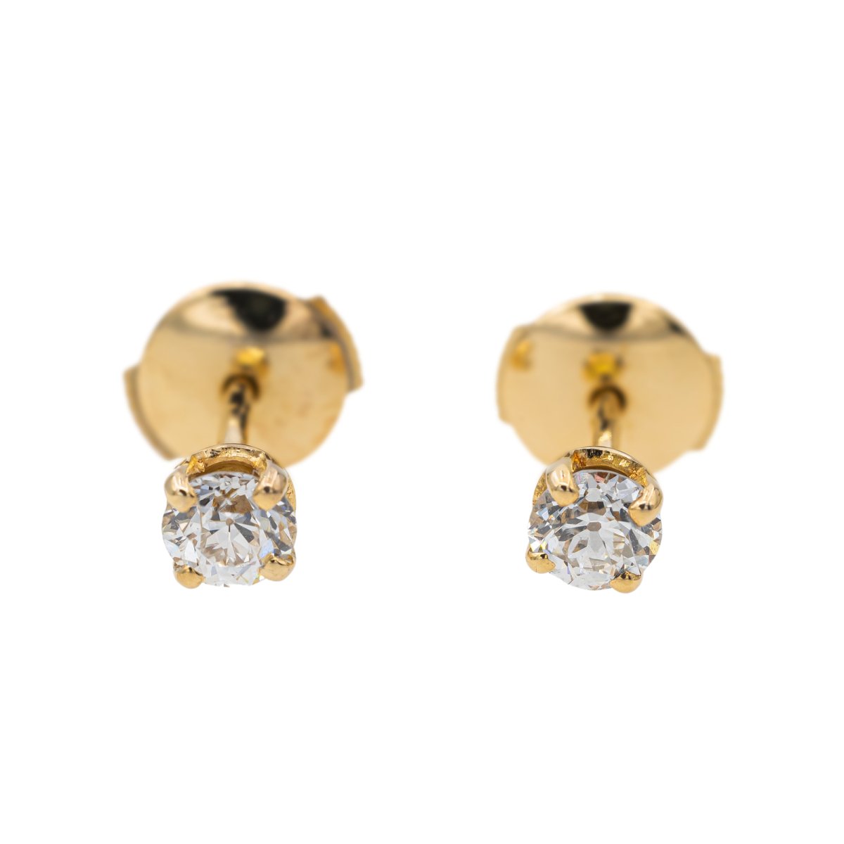 Boucles d'oreilles Puces Or jaune Diamant - Castafiore