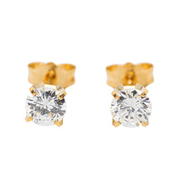 Boucles d'oreilles Puces Or jaune Diamant - Castafiore