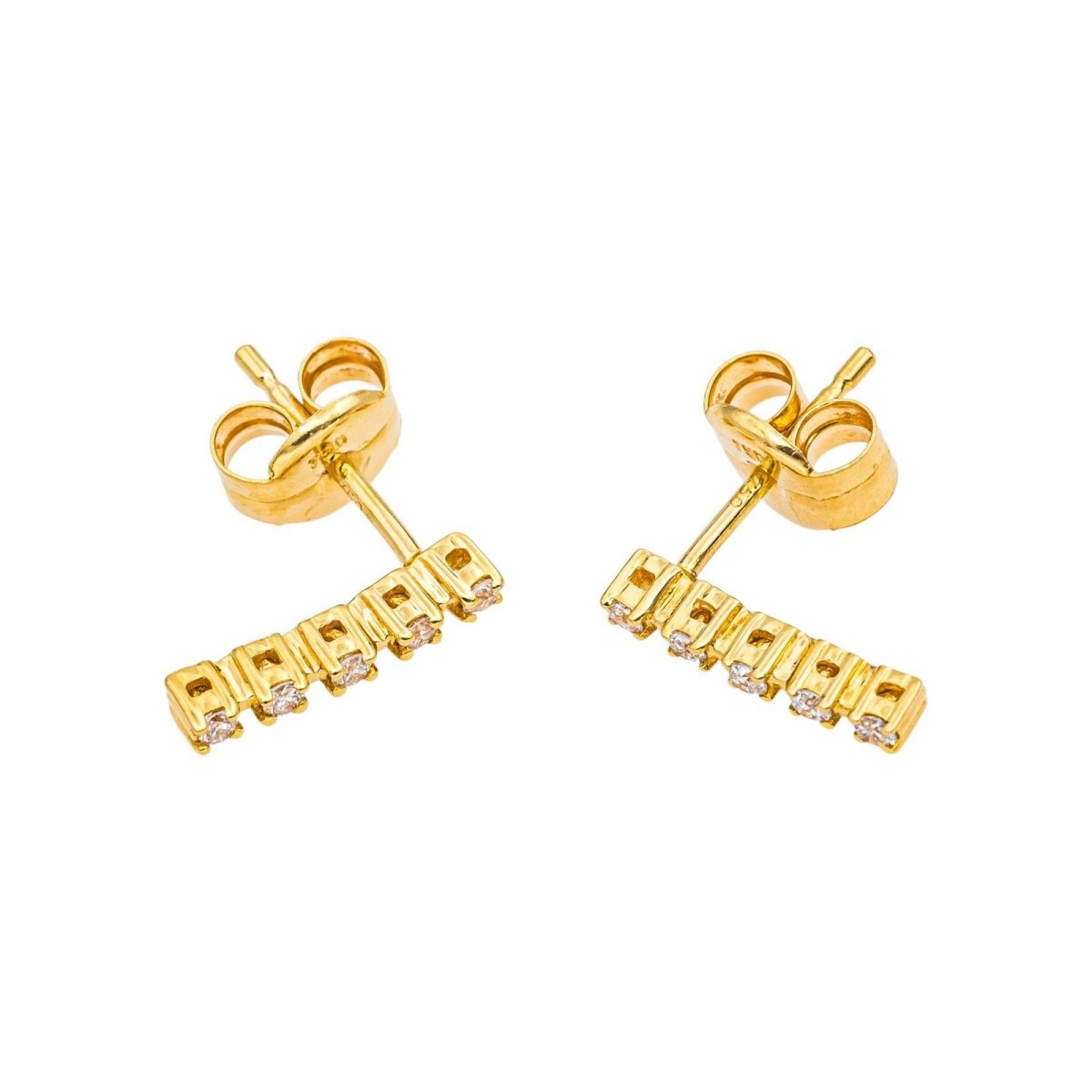 Boucles d'oreilles Puces Or jaune Diamant - Castafiore