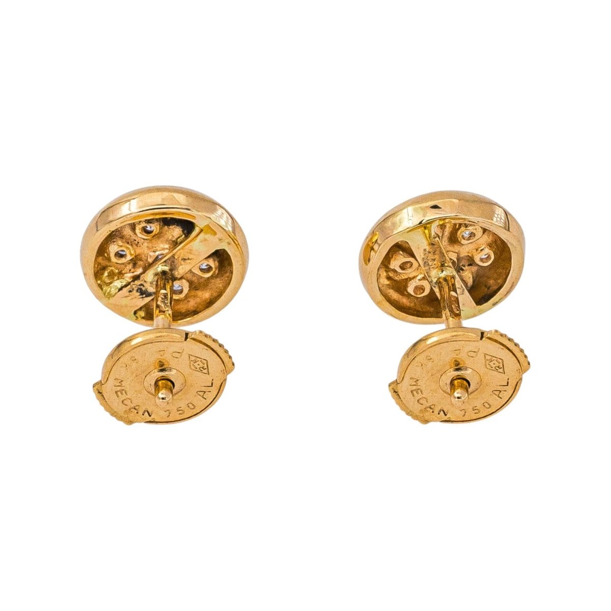 Boucles d'oreilles Puces Or jaune Diamant - Castafiore