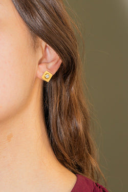Boucles d'oreilles Puces Or jaune Diamant - Castafiore