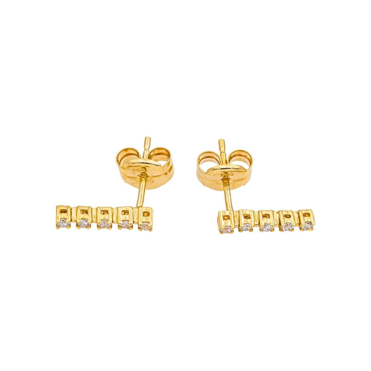 Boucles d'oreilles Puces Or jaune Diamant - Castafiore