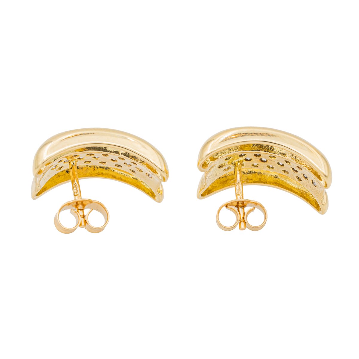 Boucles d'oreilles Puces Or jaune Diamant - Castafiore