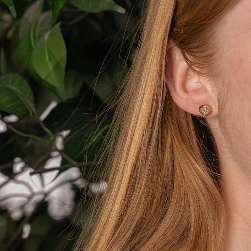 Boucles d'oreilles Puces Or jaune Diamant - Castafiore