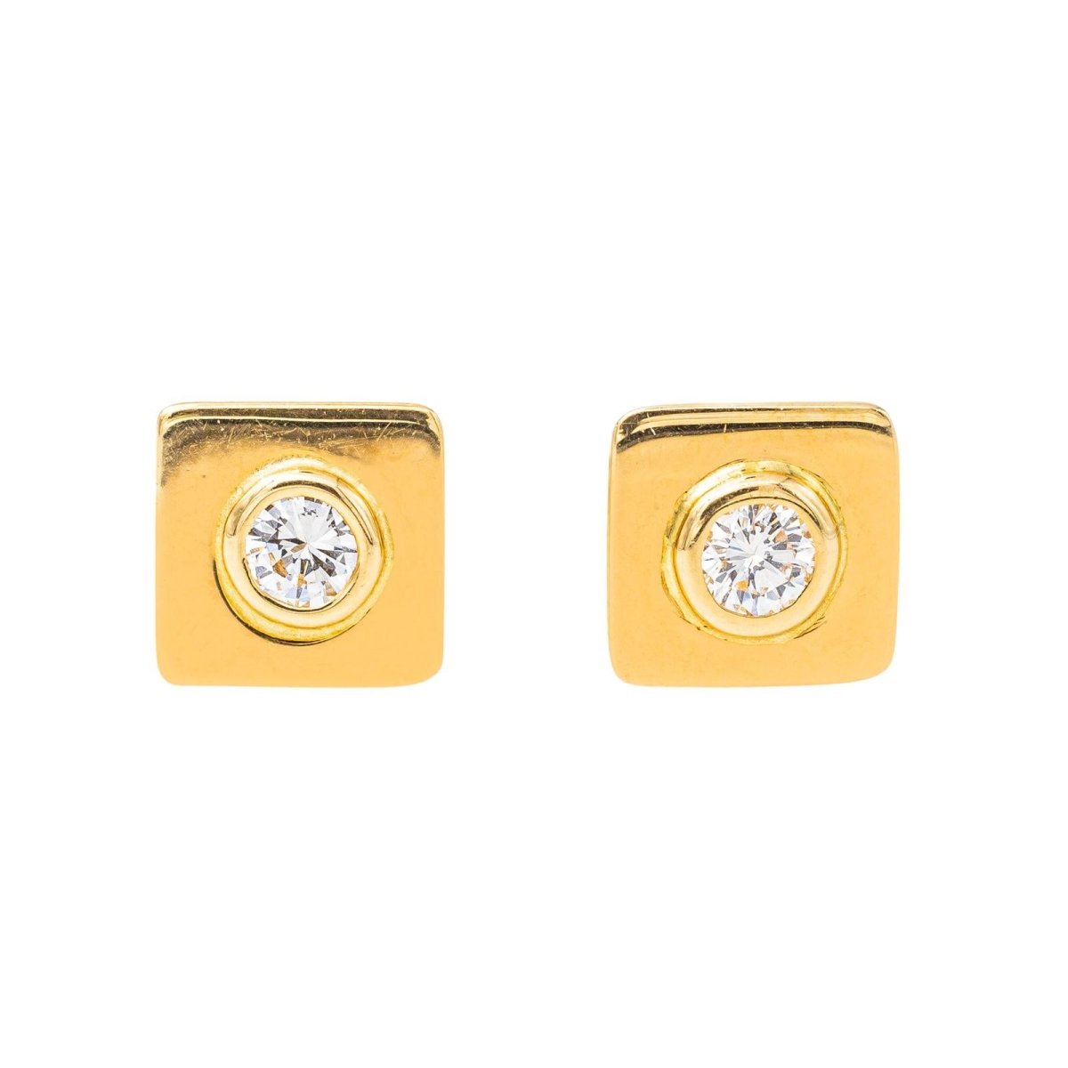 Boucles d'oreilles Puces Or jaune Diamant - Castafiore