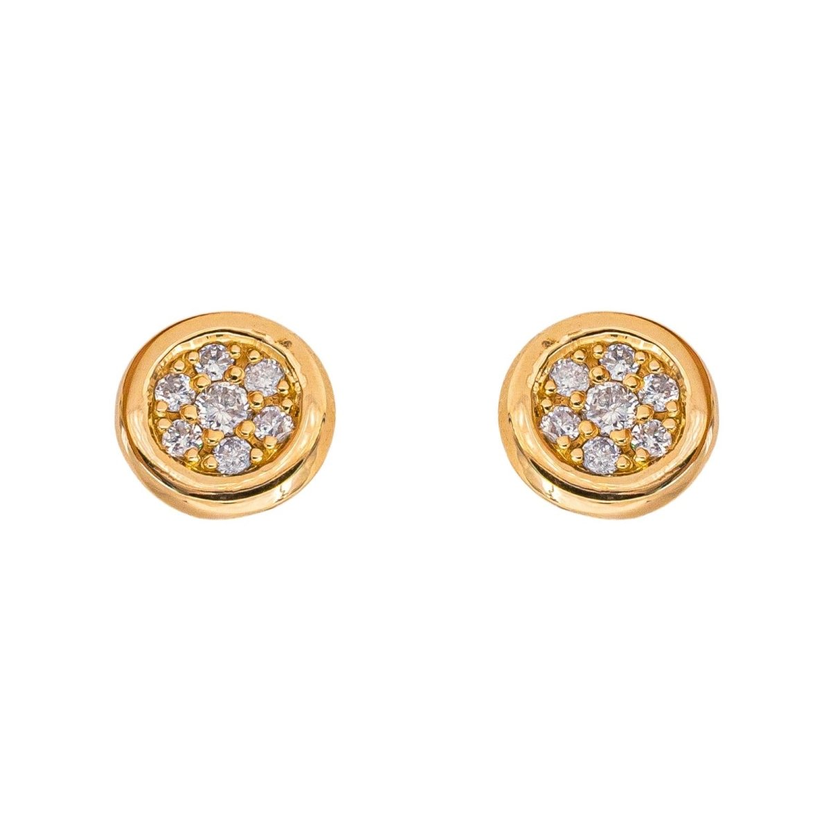 Boucles d'oreilles Puces Or jaune Diamant - Castafiore