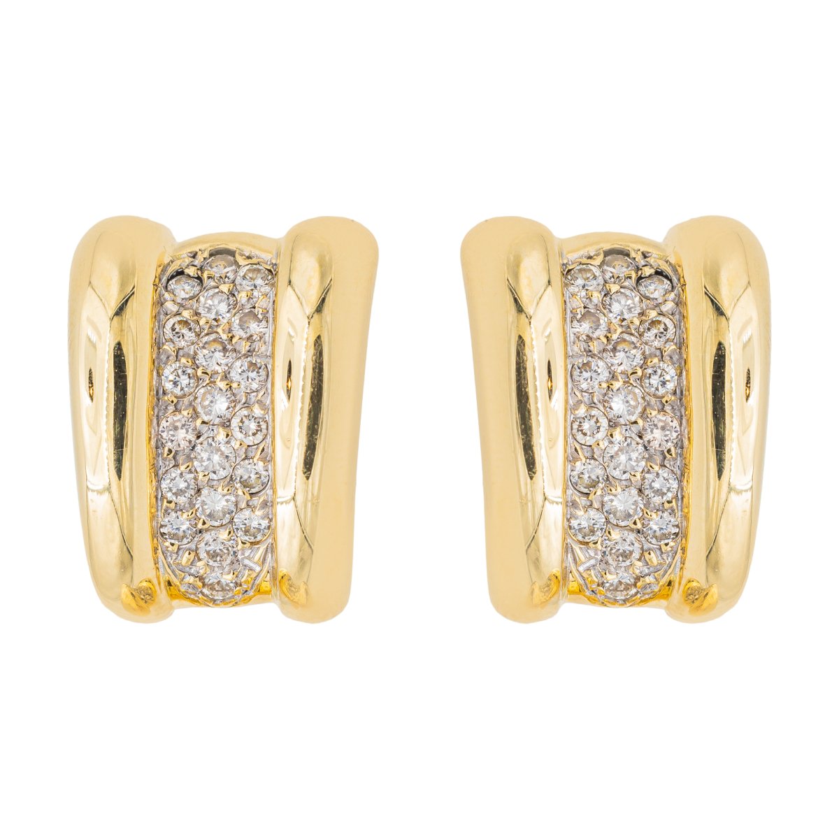 Boucles d'oreilles Puces Or jaune Diamant - Castafiore