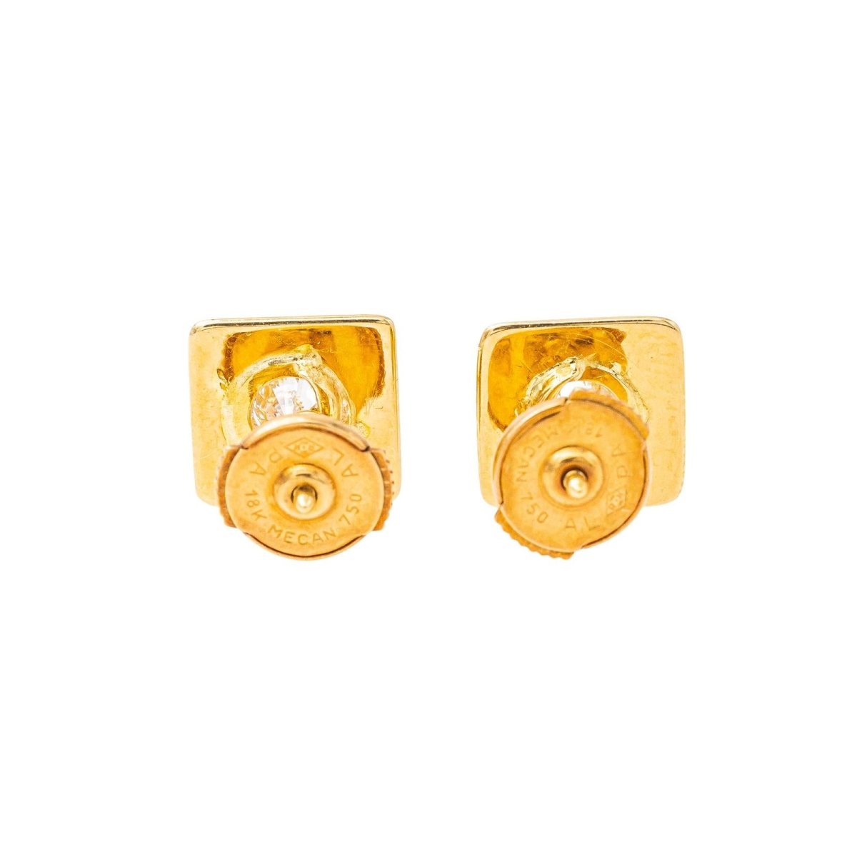 Boucles d'oreilles Puces Or jaune Diamant - Castafiore