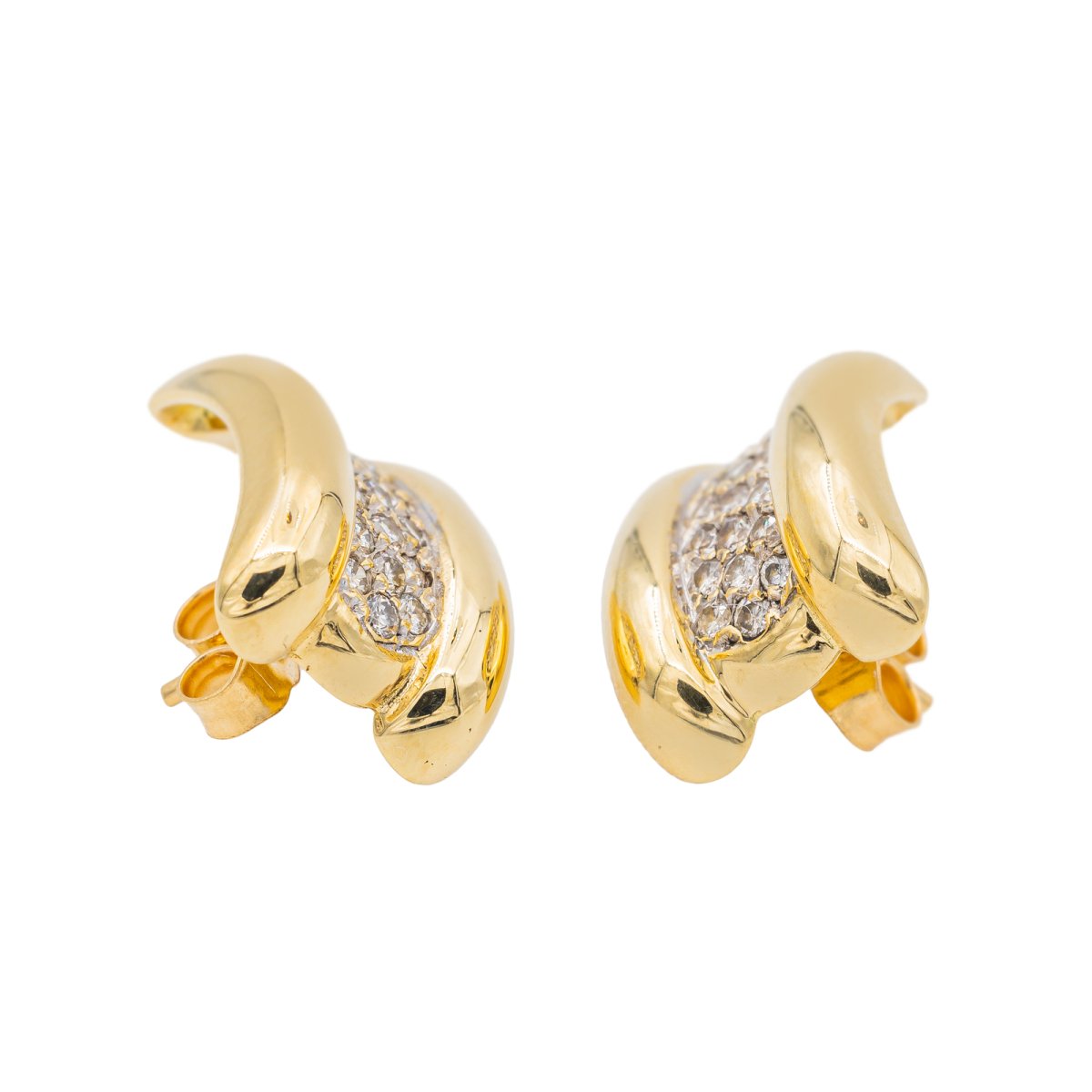 Boucles d'oreilles Puces Or jaune Diamant - Castafiore