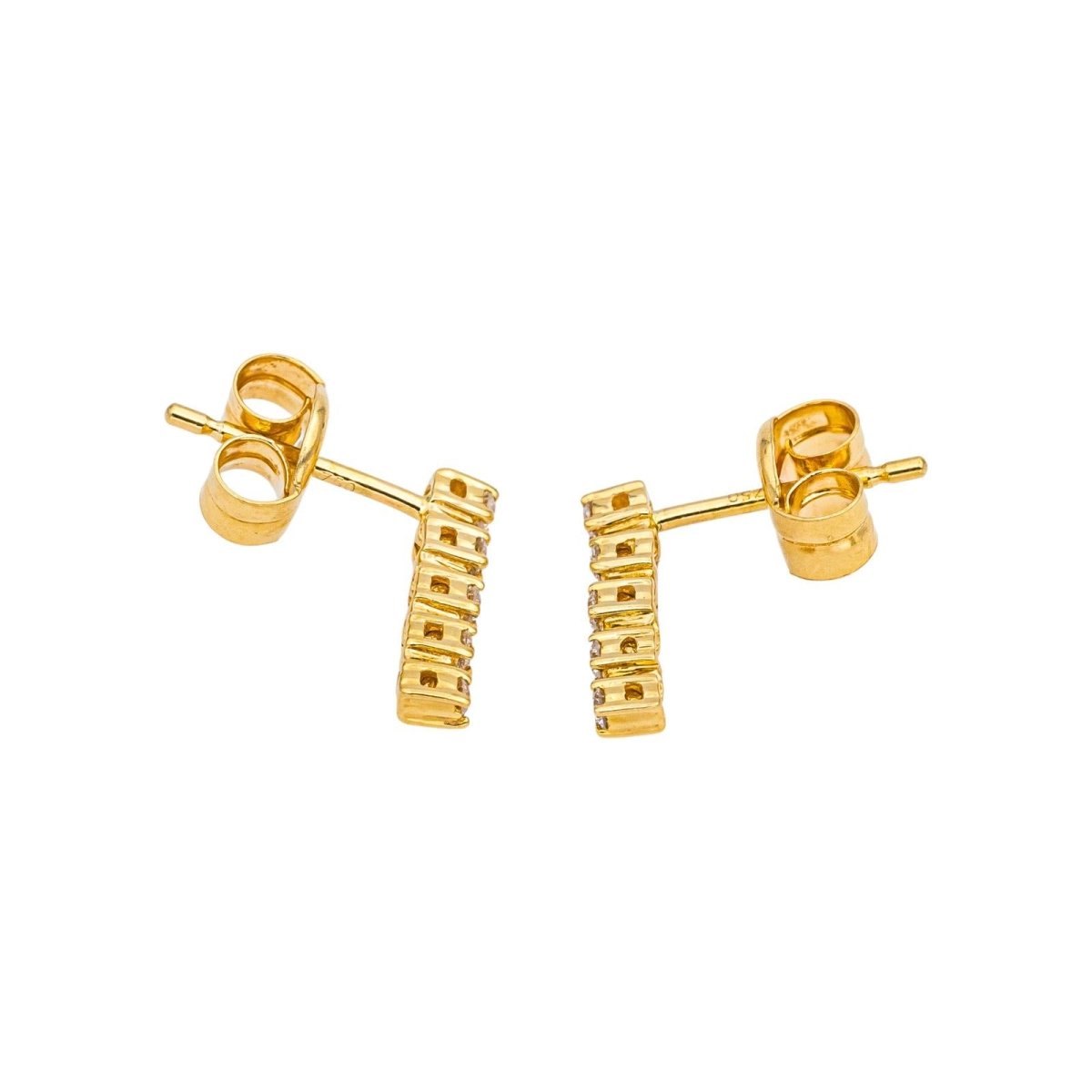 Boucles d'oreilles Puces Or jaune Diamant - Castafiore