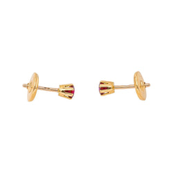 Boucles d'oreilles Puces Or jaune Rubis - Castafiore