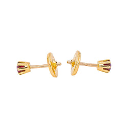 Boucles d'oreilles Puces Or jaune Rubis - Castafiore