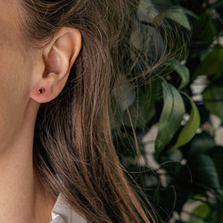 Boucles d'oreilles Puces Or jaune Rubis - Castafiore