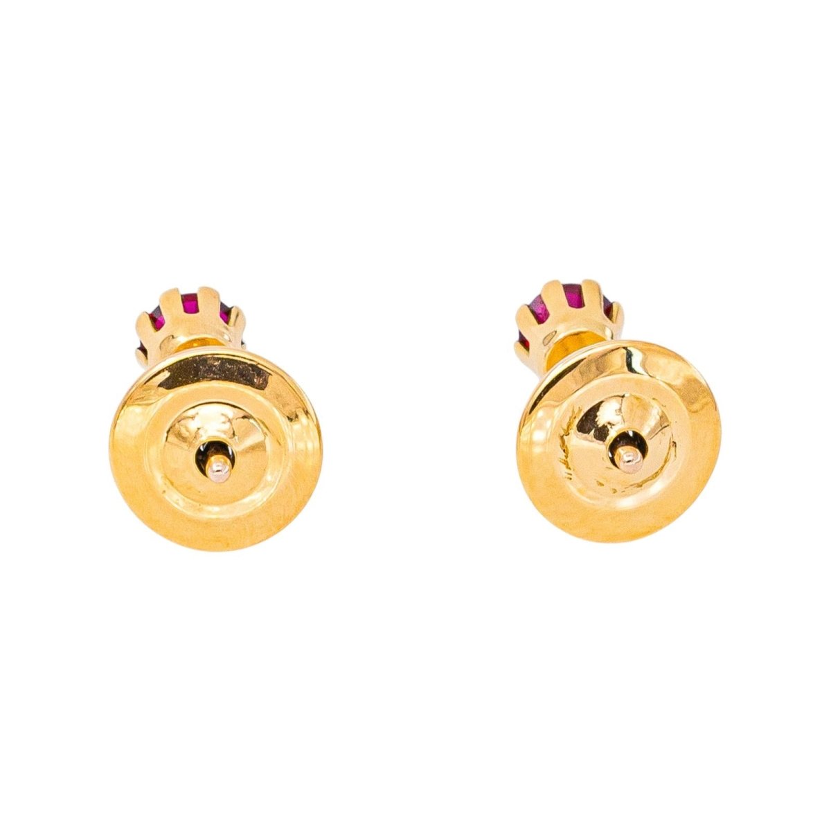 Boucles d'oreilles Puces Or jaune Rubis - Castafiore