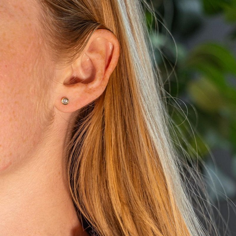 Boucles d'oreilles Puces Or rose Diamant - Castafiore