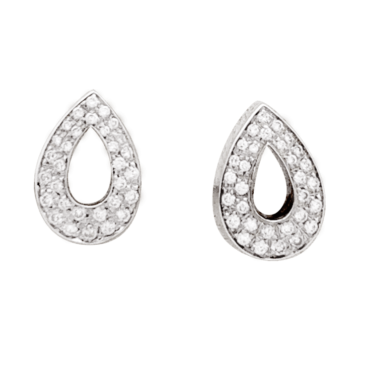 Boucles d'oreilles Puces PIAGET en or blanc et diamants - Castafiore