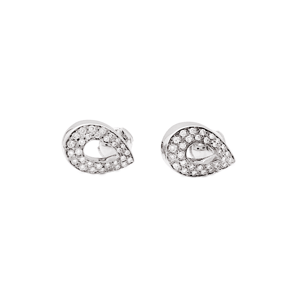 Boucles d'oreilles Puces PIAGET en or blanc et diamants - Castafiore