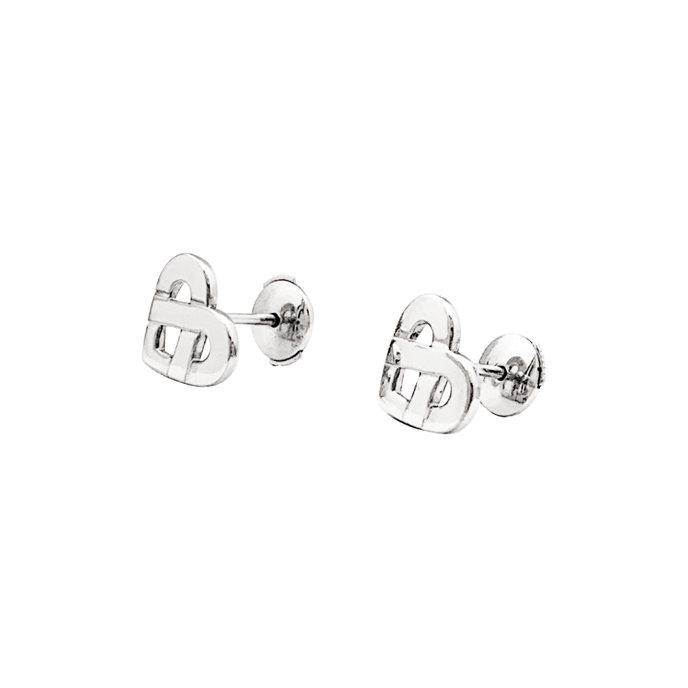 Earrings Poiray, "Coeur Entrelacé", white gold.